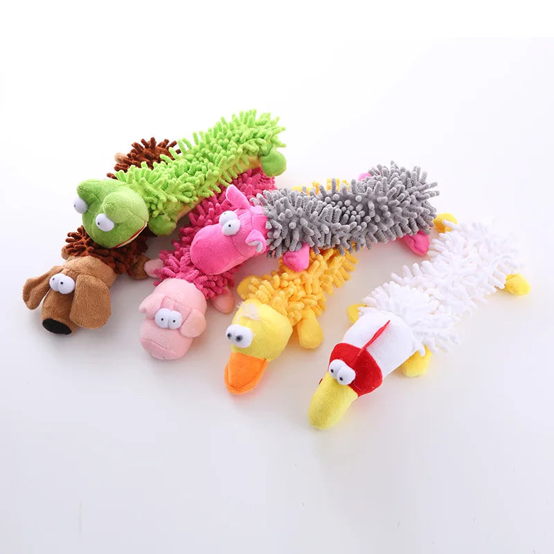 One Plush Toy With A Dog Gnawing And Making Sounds Pet Dog Toy Sound Plush Toy Mop Fur Shell Frog Hippo Teeth Grinding Supplies