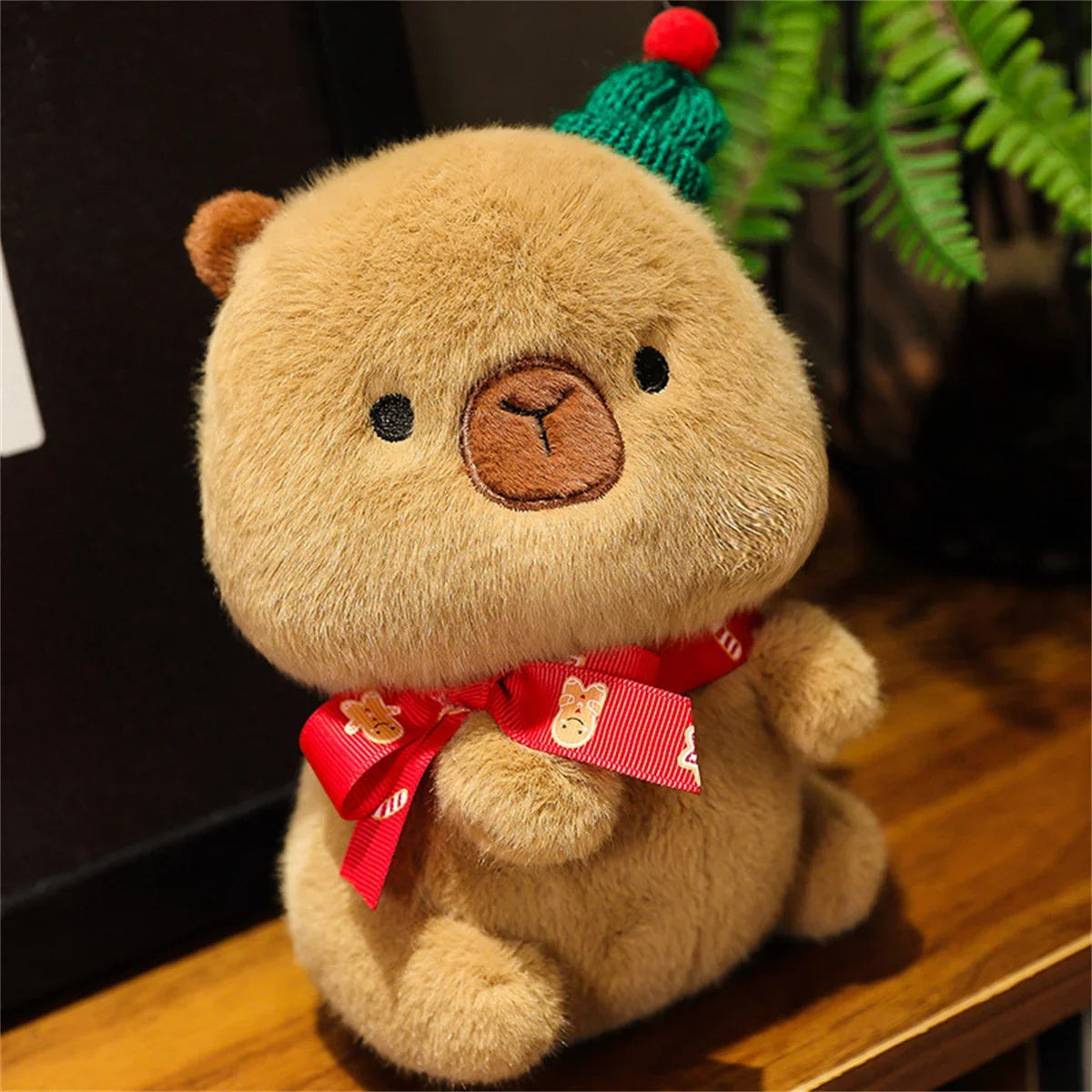 Creative Christmas Gift Stuffed Capybara Doll Apple Plush Toy Christmas Tree Doll Creative Christmas Gift Home Decor Decorative