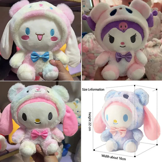 20CM Japanese Anime Sanrio Plush Toys Lovely Mymelody Kuromi Cinnamorol Soft Stuffed Doll Plushie Pillow Baby Christmas Gift