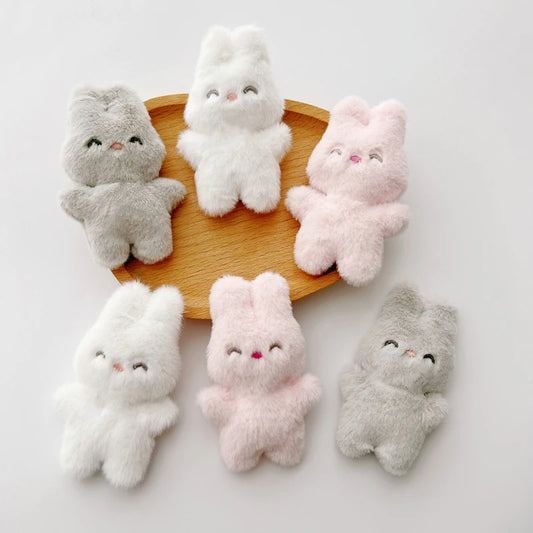 Cartoon Plush Bunny Brooches Fluffy Rabbit Brooch Pin Cute Doll Backpack Decorations Girls Children Jewelry Accessories