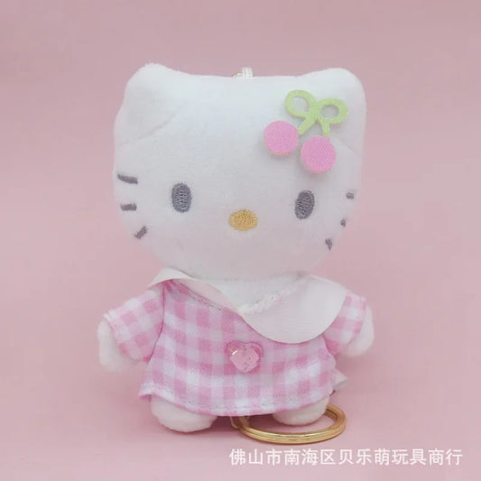 Sanrio Cute Hello Kitty Plush Doll Car Keychain Children's Creative School Bag Pendant Anime Peripheral Holiday Gift