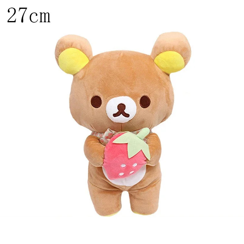 Strawberry Rilakkuma Plush Kawaii Anime Brown Bear Pelcuhe Teddy bear Stuffed Doll Cute Couple Toys Present Birthday Gifts