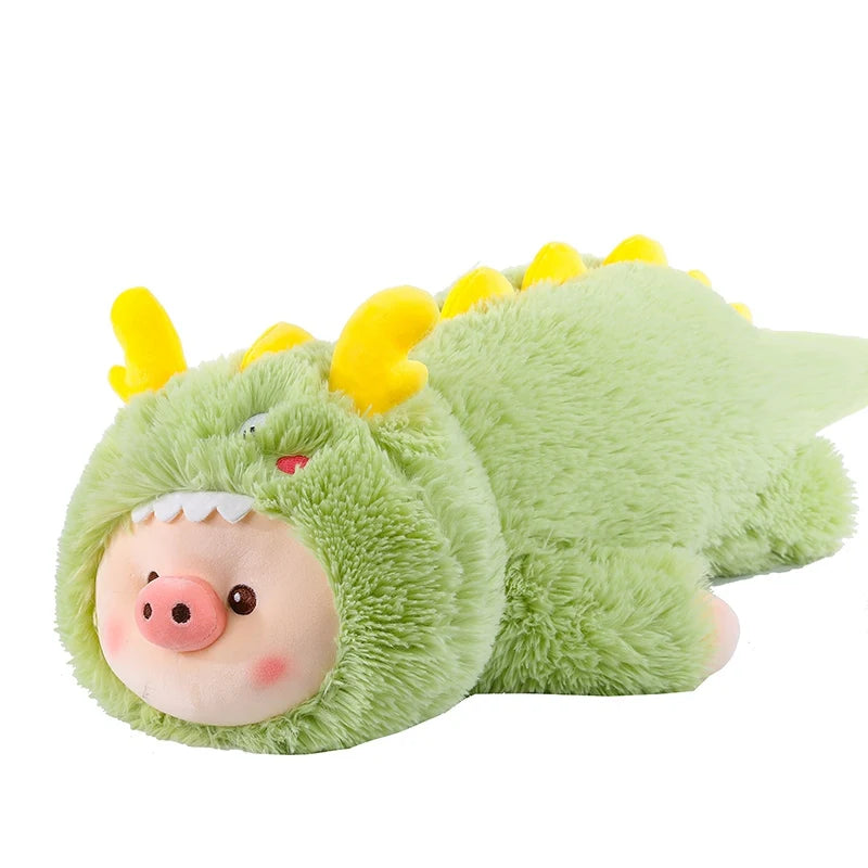 Cute Animal Pig Plush Toys Soft Stuffed Pig Cartoon Turn Into Dinosaur Rabbit Doll Sofs Home Decor Sleeping Pillow Birthday Gift