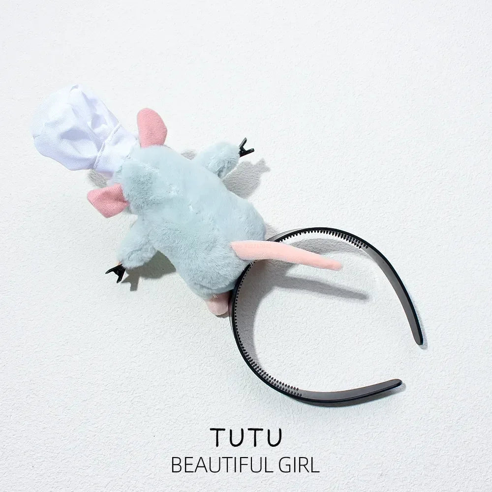 Disney Ratatouille Hairband New Cartoon Plush Doll Headband French Wide-brimmed Hairpin Photo Headdress Creativity Girl Gifts