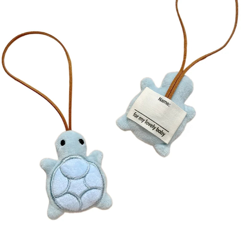 Cute Cartoon Plush Turtle Keychain Kawaii Turtle Doll Unique Design Squeak Knapsack Decor Car Keychain Pendant Accessories