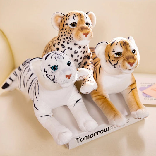 Simulation Ferocious Tiger Leopard Plush Toys Stuffed Cute Real Life Animals Dolls Soft Pillow Home Decoration Creative Gifts