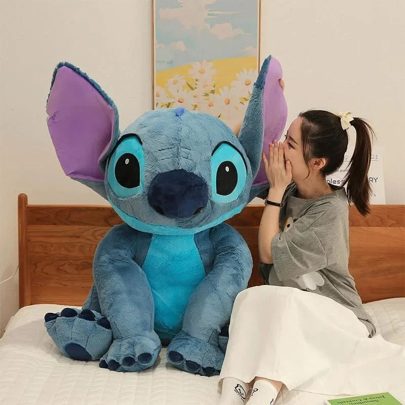 110cm Big Size Disney Stitch Anime Plush Stuffed Doll Cartoon Character Room Decoration Bed Pillow Children's Holiday Gift