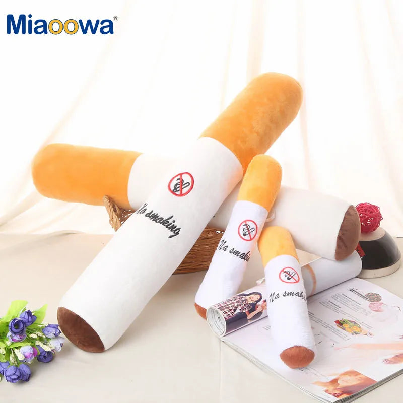 30-110cm Funny Smoking Cylindrical Sleeping Cigarette Pillow Smulation Plush Toys Fashion Friend Birthday Gift