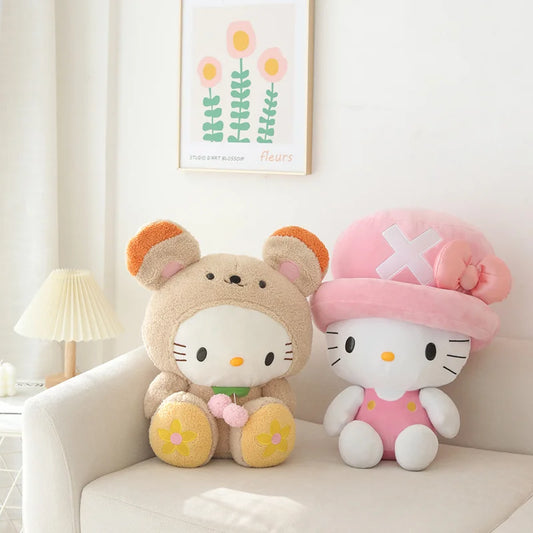 Sanrio Hello Kitty Kuromi Plush Toys Melody KT Cat Sofa Pillow Chopper Hello Kitty Stuffed Plushies Anime Cosplay Doll Xmas Gift