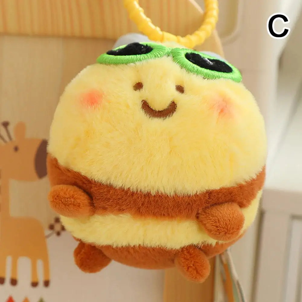 Cartoon Sha Bee Plush Toys Mini Pendant Stuffed Cai Bee Plush Super Soft Honey Jar Plush Doll Birthday Gifts For Kids