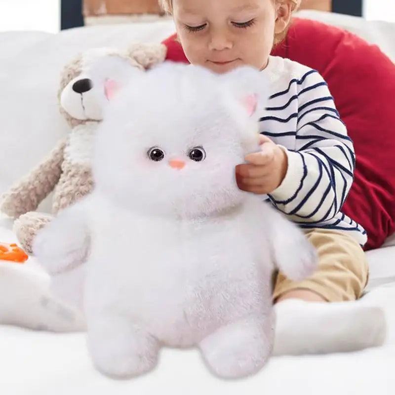 Stuffed White Cat Lovely Stuffed Rag Doll Cat Handmade Soft Plush Animals Rag Doll For Children's Sleeping Partner