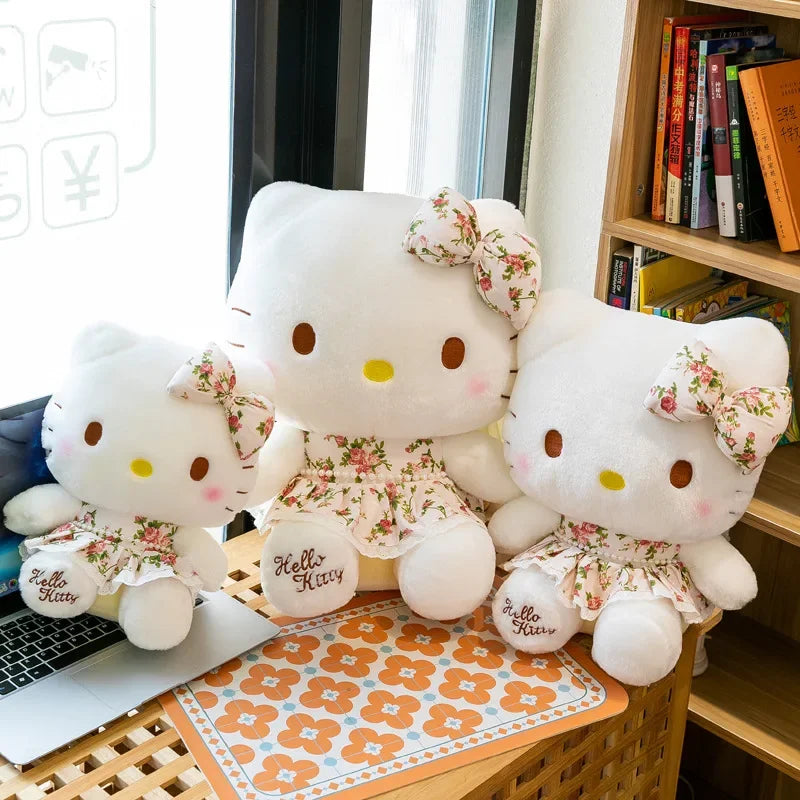 60cmBig Size Kawaii Sanrio Rich Flower Hello Kitty Plush Toy Cartoon Plush Doll Animal Cute Plushies Girls Gift