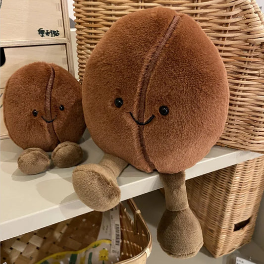 Creative Simulated Coffee Food Plush Doll Pillow Brown Coffee Bean With Foot Soft Plush Stuffed Pillow Bedroom Sofa Decor