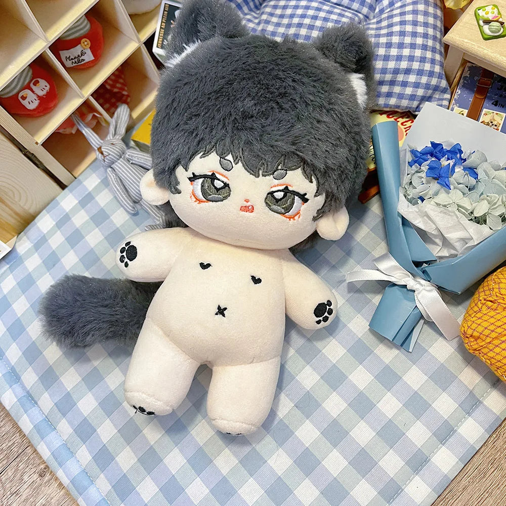 20cm Plush Cotton Doll Idol Stuffed Super Star Figure Dolls No Attribute Fat Body Meow Doll Can Change Clothes Collection Gift