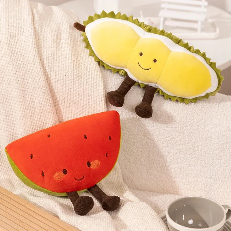 New Simulation Fruits Plush Pillow Soft Stuffed Plush Toy Stuffed Watermelon Hami Melon Balsam Pear Plush Room Decor Kids Gift