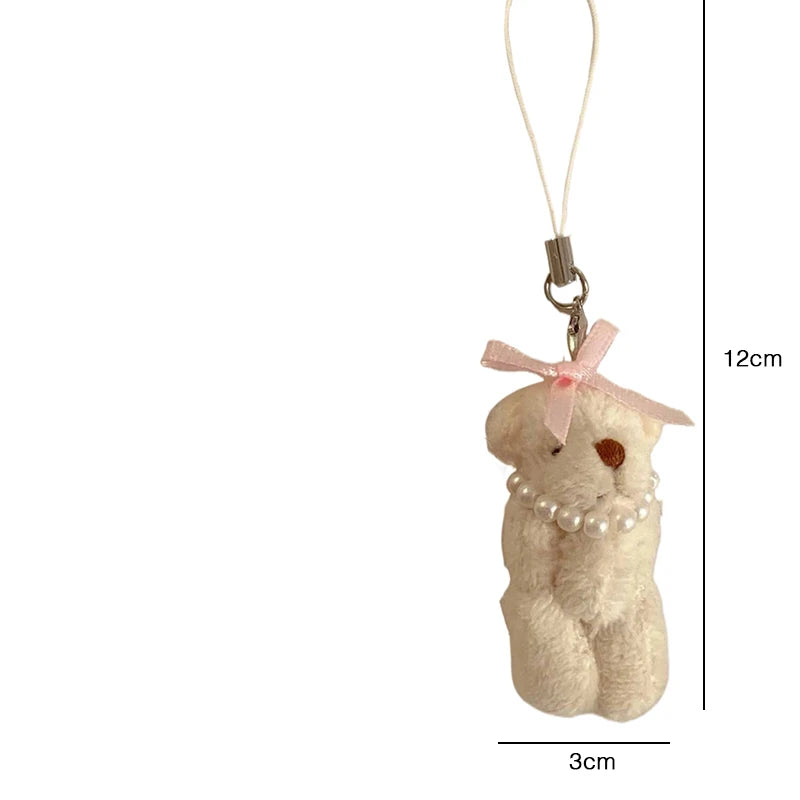 Cute Cartoon Bunny Keychain Simple Phone Chain Kawaii Plush Doll Pendant Sweet Fashion Backpack Decoration Accessories Gifts