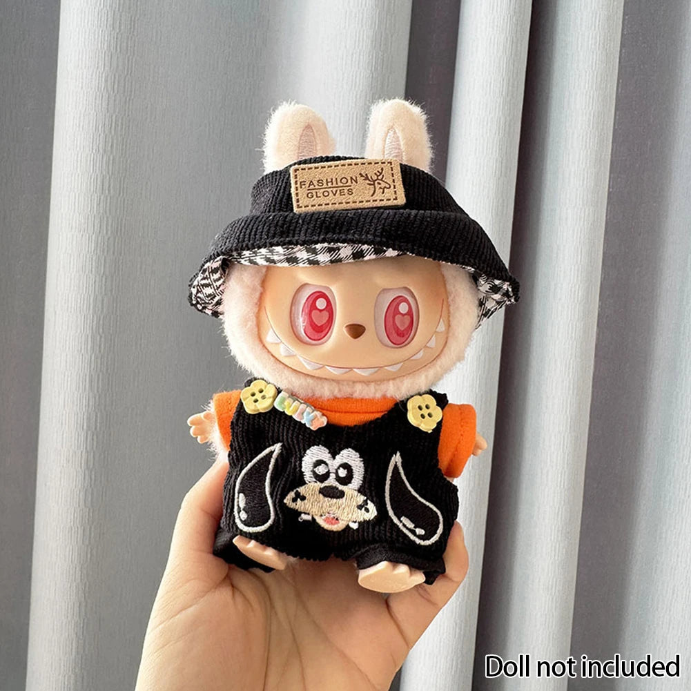 Mini Plush Doll'S Clothes Outfit Accessories For Korea Kpop Exo Labubu Idol V1 V2 bubble overalls hat Clothing Gift