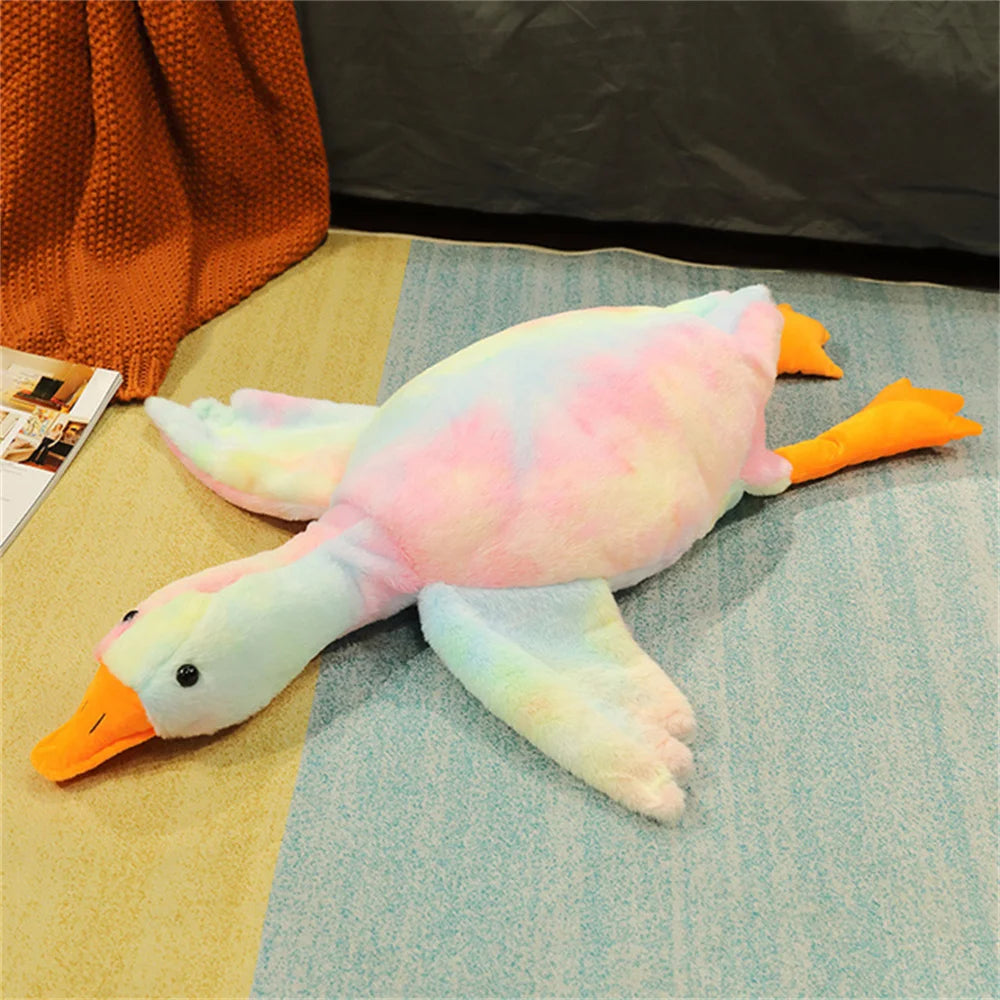 50-190cm Giant Duck Plush Toys Fluffy Sleep Pillow Cute Animal Stuffed Swan Goose Soft Dolls Floor Mat Kids Girls Birthday Gift