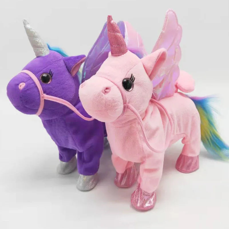 Plush Unicorn Toys for Girls Kids Walking Talking Plush Electric with Music Toy 35cm Cute Plush Robot Children's Gift 2023 New