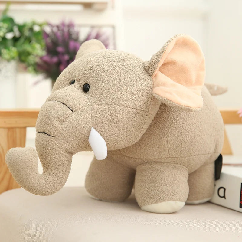 Plush Hippo Simulation Cute Big Ear Elephant Doll Toy for Children Lifelike Stuffed Animal Home Desk Decor Birthday Gift for Boy