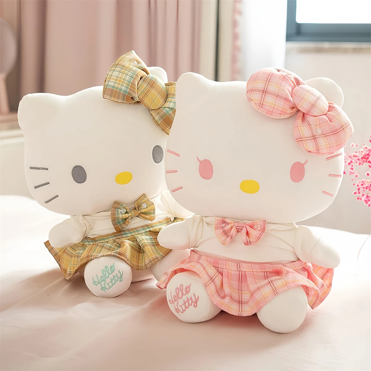 Original Sanrio JK Hello Kitty Plush Toy Japanese Style Cartoon Cat Plushies Stuffed Anime Doll Xmas Gifts For Girl 33cm