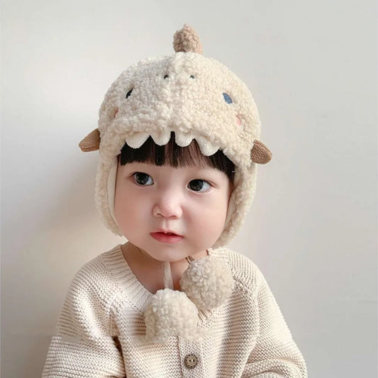 New Thickened Bonnet Caps Plush Winter Warm Pullover Hat Windproof Newborn Ear Protection Cap Autumn Winter