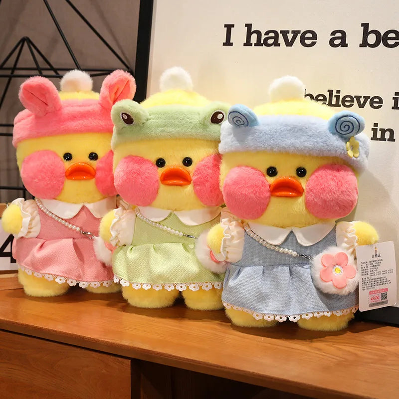 Big Size Kawaii Yellow Ducks Plush Toy Stuffed Soft Cute Soothing Pillow Clothing Duck Aminal Dolls Gril Kids Brithday Gifts