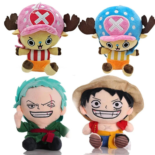 2024 HoT 25cm One Piece Anime Figure Zoro Luffy Chopper Plush Toys Cute Cartoon Plushie Stuffed Dolls Pendant Kids Xmas Gifts