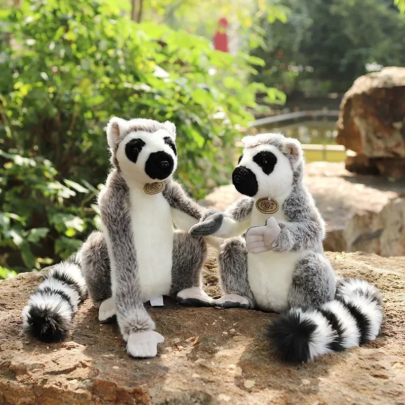 Simulation Lemur Plush Animal Monkey Toys Realistic Kawaii Stuffed Doll Room Decor Soft Pillow Children Boys Birthday Gifts