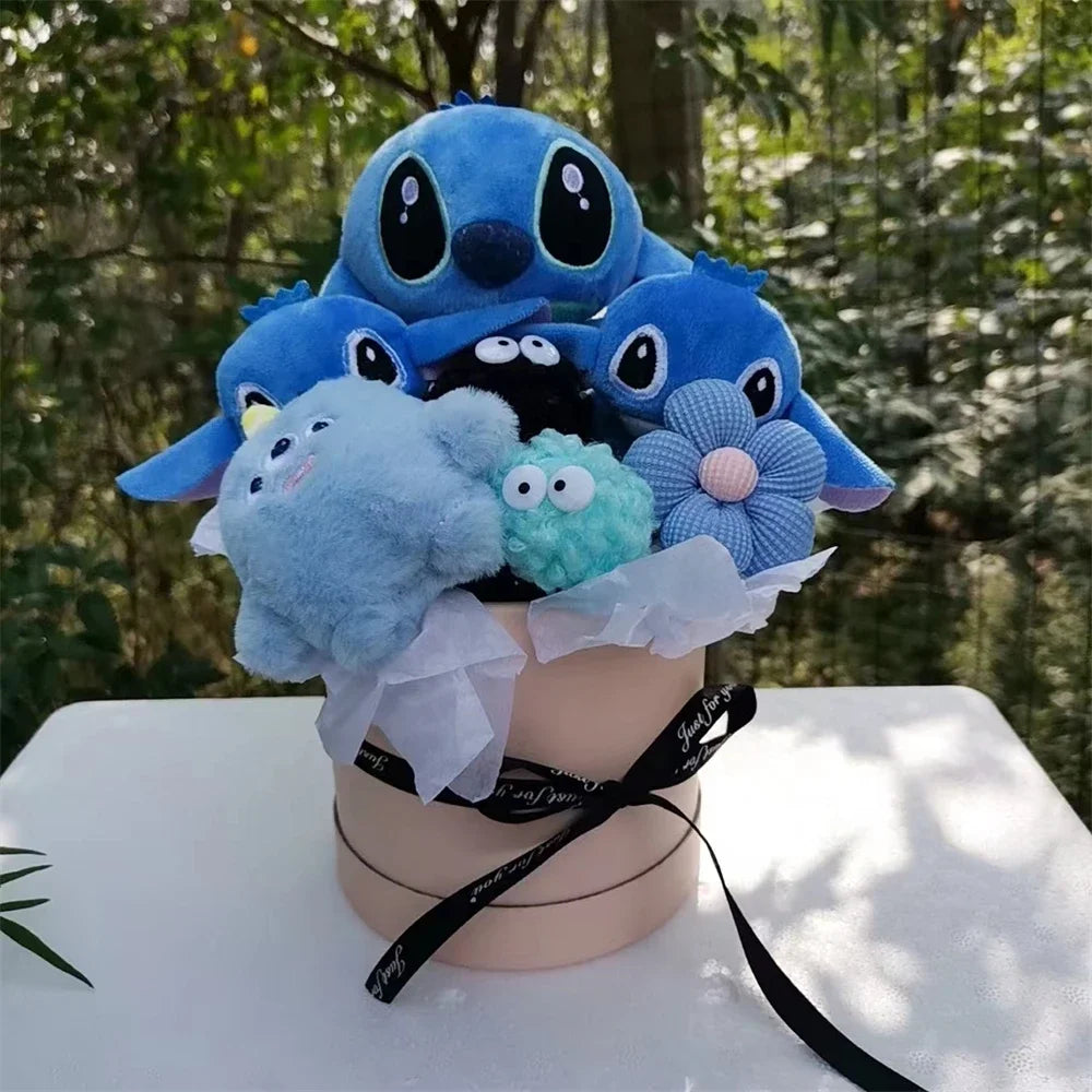 Anime Stitch Flower Bouquet Cartoon Lilo Stitch Plush Toy Doll Bouquet Children Xmas Birthday Valentine Graduation Gift