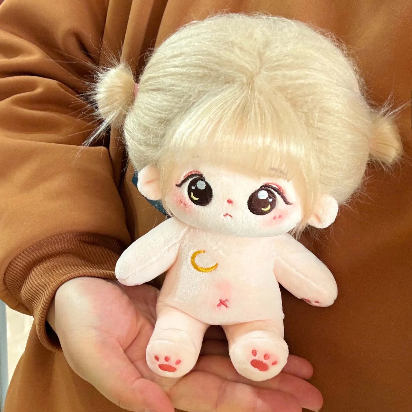 20cm Butterfly/Peach/Rain Plush Human Doll Figure Baby Doll Cute Face Kawaii Nude Cotton Body Dolls Stuffed Plushies Toys Gift