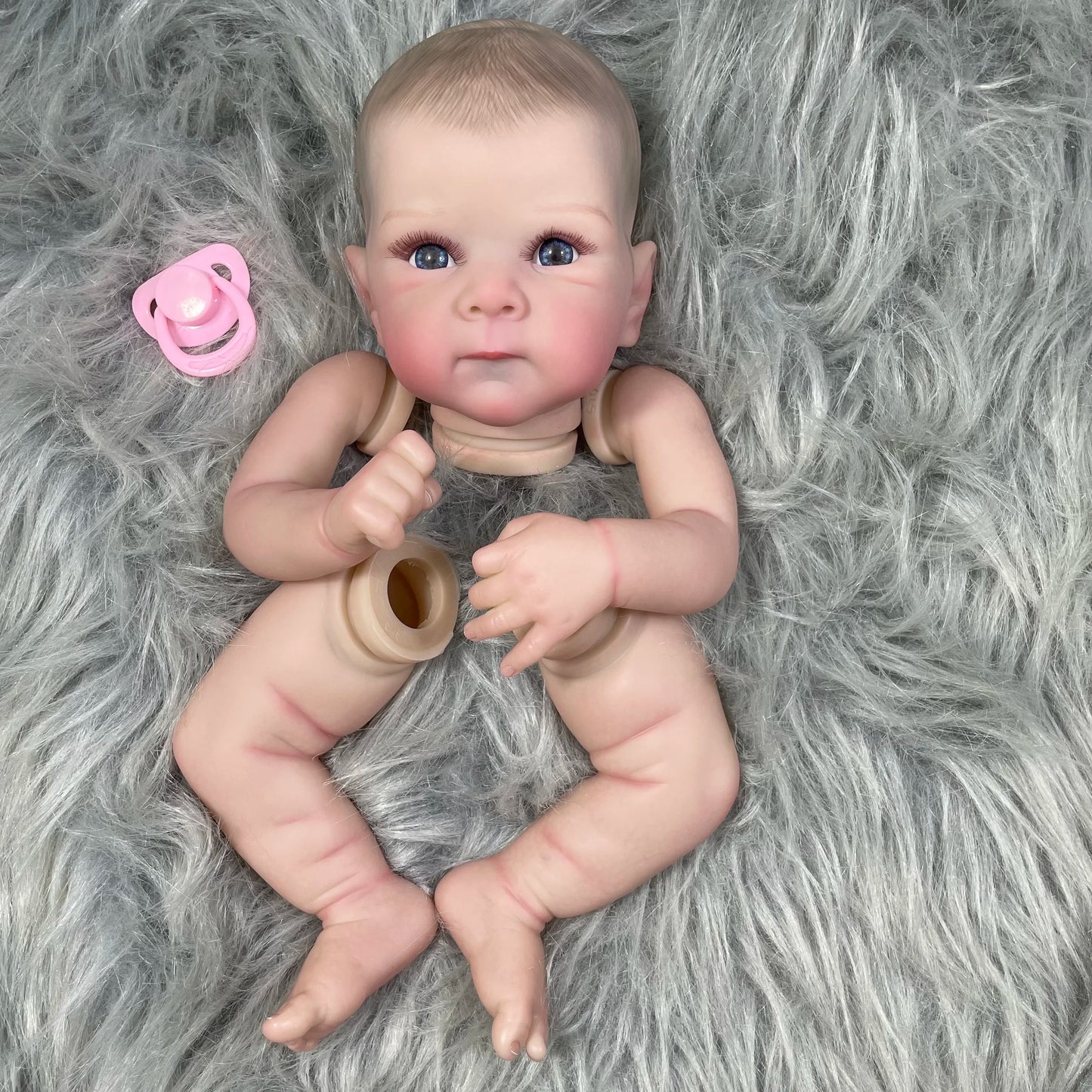 MRB 18 inch Already Painted Reborn Bettie Doll Kits With Eyelashes Vinyl Reborn Unassembled DIY Doll Kit Mold Gift for Children