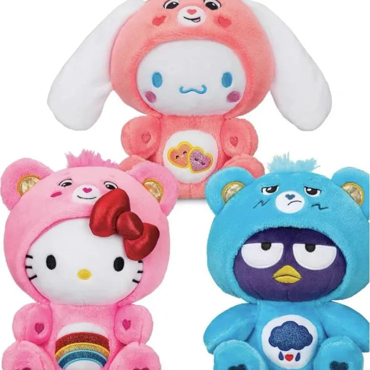 Bow Hello Kitty Cinnamoroll Anime Cartoon Care Bears Cross-Dressing Plush Toy Kawaii Bedroom Decoration Pillow Kid Birthday Gift