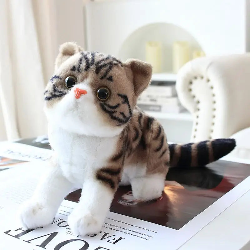 Orange Cat American Shorthair Plush Toy Like Real Cute Little Kitten Colorful Cats Doll Striped Sweet Peluche Children Present