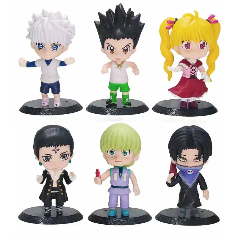 6Pcs/set HUNTER X HUNTER Figures Killua Zoldyck Gon Freecss List Biscuit Krueger Action Figures PVC Model Toy Dolls