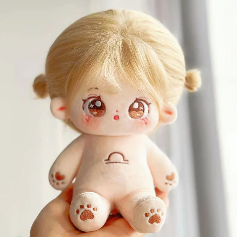 20cm New Plush Cotton Doll Idol Stuffed Super Star Figure Dolls Twelve Constellations Doll With Clothes Can Change Clothes Gift