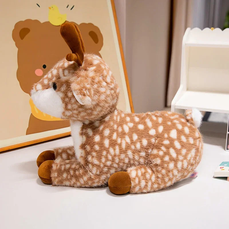 25-45cm Simulation Stuffed Sika Deer Toys Plush Animal Deer Dolls Children Playmate Kids Birthday Gift Home Decoration