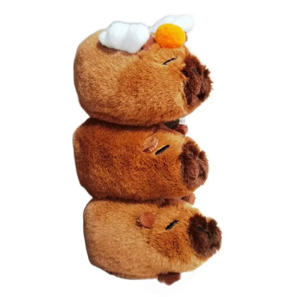 Multicolor Plush Capybara Keychain Cute Toy Cartoon Capybara Headgear Capybara Doll Accessories Guinea Pig Fluffty Animal Doll