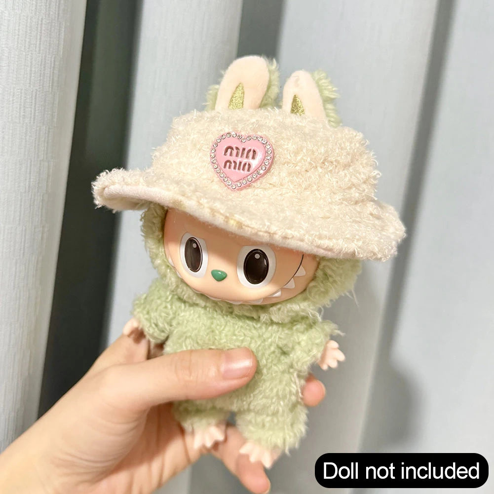 Mini Plush Doll'S Clothes Outfit Accessories For Korea Kpop Exo Labubu Idol V2 sitting party Love sweater hat set Clothing Gift