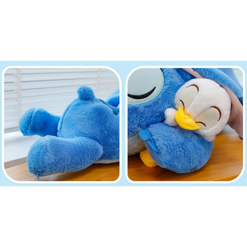 45cm Disney Stitch Plush Toys Anime Plushie Kawaii Hug Donald Duck Lying Pillow Stuffed Sleeping Doll Gift Kids Christmas