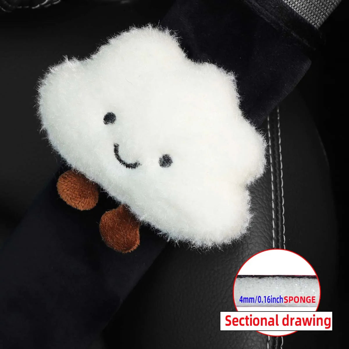 A cute cloud doll plush car seat belt shoulder protector safety belt cover