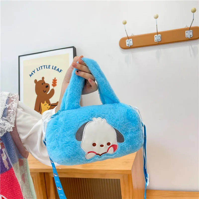 Sanrio Oumei Leti Strawberry Bear Kuromi Plush Bag Cute Shoulder Bag Cross body Bag Birthday Gift Girl Wholesale Special Offer