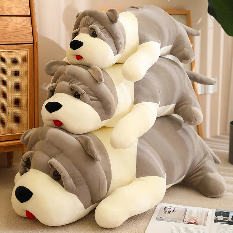 80/100cm Plush Toy Plush Puppy Doll Creative Holiday Decor Children's Gift Cartoon Puppy Shar-pei Dog Lying Pillow Nice Gift