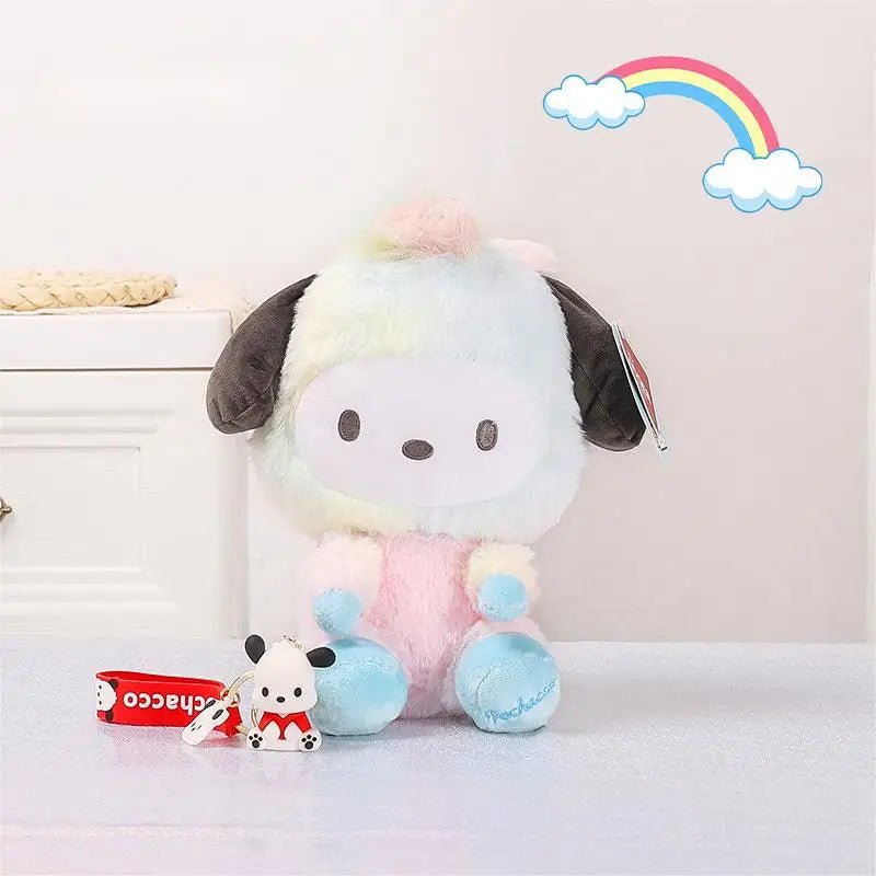 23cm Kawaii Sanrio Hello Kitty Kuromi Melody Cinnamoroll Pochacco Stuffed Toys Plushier Soft Throw Plush Dolls Valentines Gift