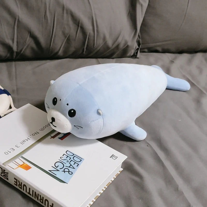 50cm-90cm Cute Seal Plush Toy Soft Sea World Animal Soft Stuffed Sea Lion Plush Doll Sleeping Pillow Children Birthday Gift