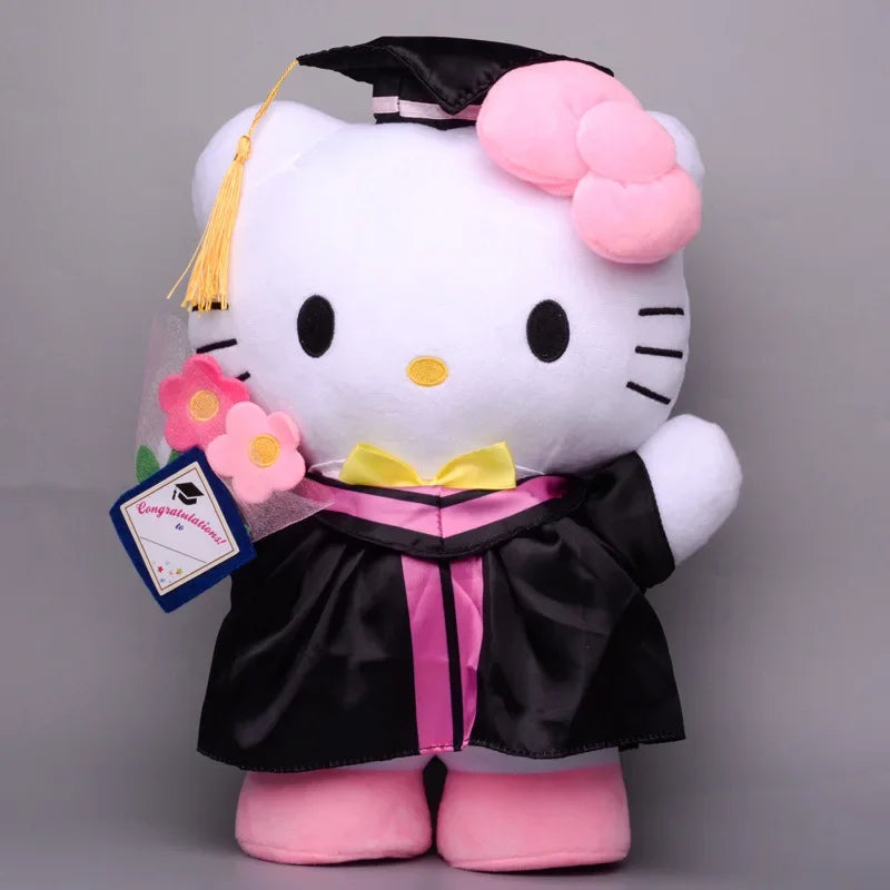 Sanrio Anime Plush 35cm Cinnamoroll My Melody Kuromi Hello Kitty Graduation Plushie Doll Kawaii Soft Stuffed Christmas Gifts