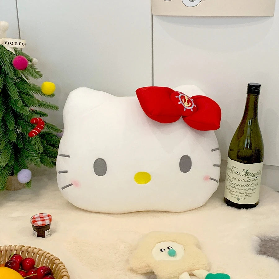 Sanrio Original Hello Kitty Plush Toy Stuffed Cartoon Seafarer Hello Kitty Plushies Cute Japanese Style White Cat Pillow Gifts