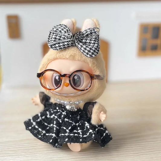 Mini Plush Doll'S Clothes Outfit Accessories For Korea Kpop Exo Labubu Idol V1 V2 Skirt glasses necklace Clothing Gift