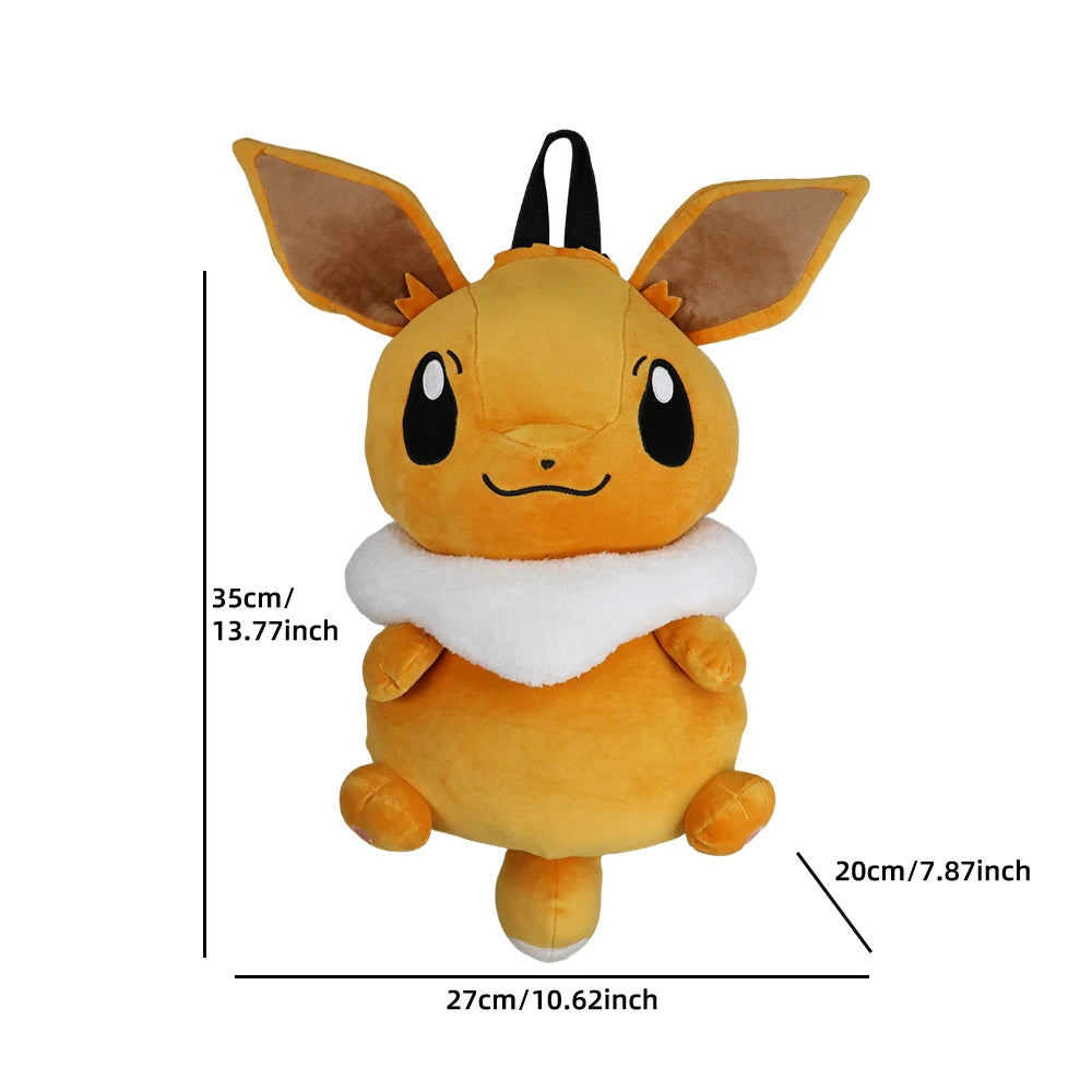 New Pokemon Pikachu Snorlax Eevee Mimikyu Mew Gengar Charizard Piplup Slowking Plush Backpack Toy for Boys Girls Doll Gift