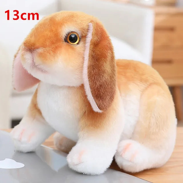 Simulation Kawaii Long Ears Realistic Rabbit Plush Toy Lifelike Animal Stuffed Doll Toys for Birthday Gift Room Decor